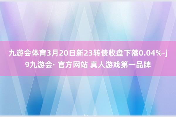 九游会体育3月20日新23转债收盘下落0.04%-j9九游会· 官方网站 真人游戏第一品牌