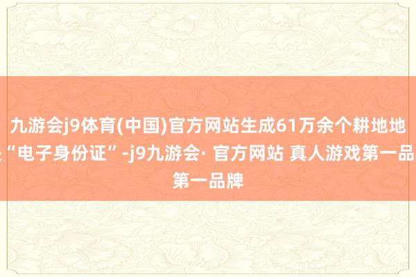 九游会j9体育(中国)官方网站生成61万余个耕地地块“电子身份证”-j9九游会· 官方网站 真人游戏第一品牌